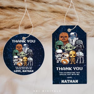 star wars thank you tag editable star wars birthday gift tag printable star war gift tags personalized star wars thank you tag star war SW01