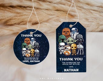 Editable Star Wars Thank You Tags Template  SW01