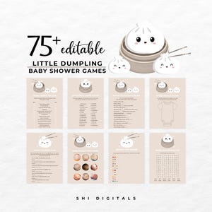 75+ Little Dumpling Baby Shower Games Bundle LD01