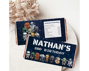 Editable Star Wars Chocolate Bar Wrapper Template SW01