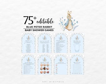 75+ blue peter rabbit baby shower games bundle easter party games fun activity game for baby shower party easter bunny games PR01