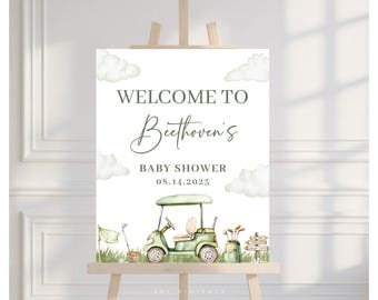 Golf Cart Baby Shower Welcome Sign  Template GF04