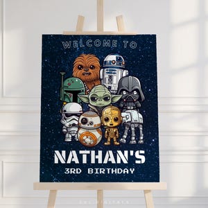 star wars birthday welcome sign poster editable star wars birthday sign printable welcome sign template star wars welcome sign SW01