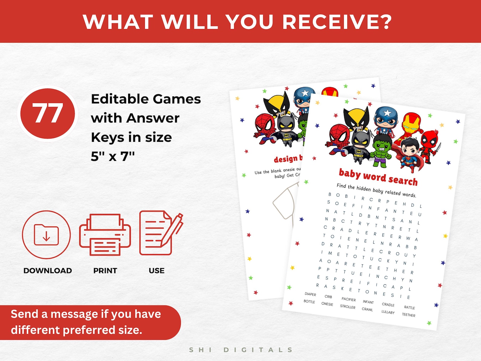 75+ Superhero Baby Shower Games Bundle SH01 - Etsy