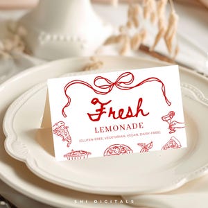 pizza food labels editable template baby showers handrawn pizza custom food tent cards printable pizza food labels pizza food tents PD01