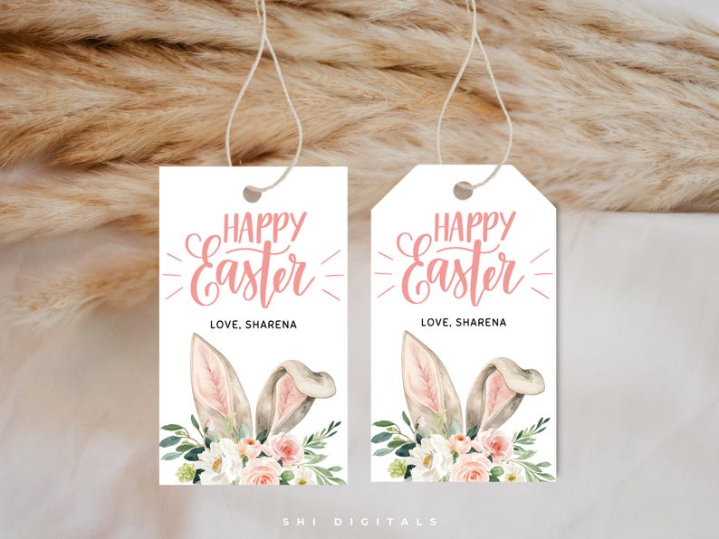 Easter Note Tag Editable Happy Easter Tag Printable Easter Gift Tag Easter Classroom ...