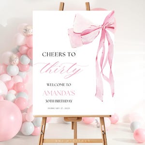 roze strik 30e verjaardag welkomstbord roze strik feest welkomstbord bord verjaardag welkomstbord roze flirt lint strik proost tot 30 jaar