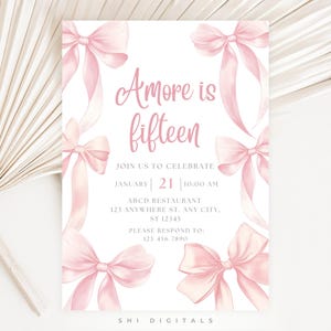convite de aniversário de 15 anos coquete rosa menino menina móvel laço rosa extravagante convite de aniversário adolescente fita rosa convite móvel laço rosa convite