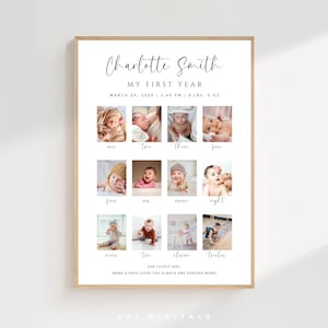 minimalist 1st birthday milestone boards 1st year milestone photo display monthly birthday milestone 1st birthday milestone photo board