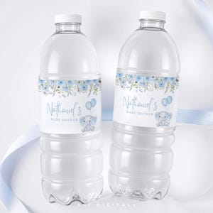 elephant water bottle label editable elephant baby shower water label floral elephant water label a little peanut is on the way EP01