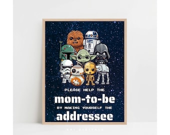 Star Wars Mom-to-Be Sign Galaxy Baby Shower Decor Digital Download SW01