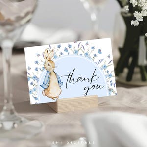 Peter Hase Dankeschön-Karte Vorlage zum Ausdrucken Ostern Danke-Karte Peter Hase Babyparty Danke-Karte BPR01