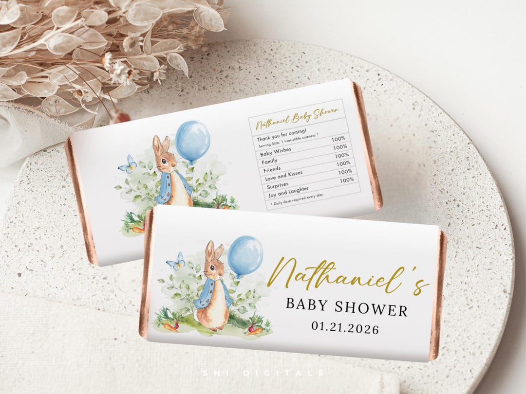 Peter Rabbit Chocolate Wrapper Template Editable Little Bunny Baby ...