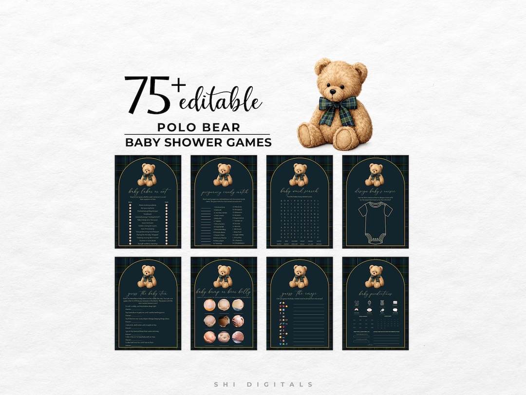 75+ Luxury Polo Teddy Bear Baby Shower Games Bundle Polo Baby Shower ...