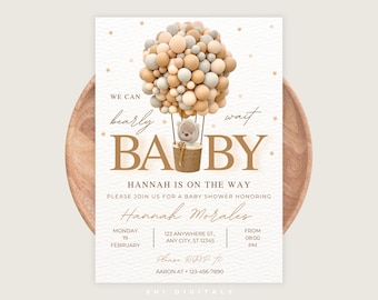 Bear Baby Shower Invitation: Editable Template (Digital Download)