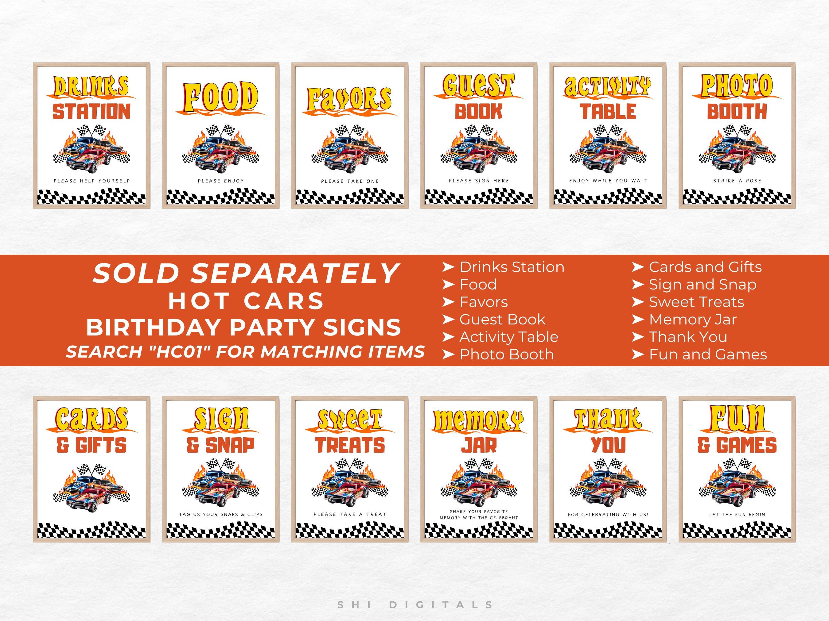 Wheel Tag Hot Wheels Thank You Tag HC01 Hot Cars Gift Tags - Etsy