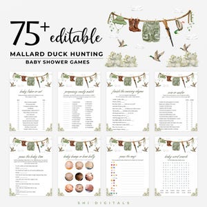 75+ duck hunting baby shower games printable mallard duck hunting baby shower party games fun duck hunting activity games baby shower DH01