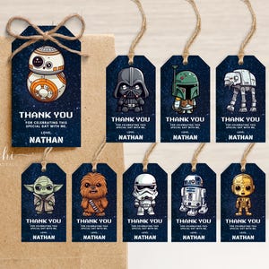 star wars thank you tag editable star wars birthday gift tag printable star wars gift tags personalized star wars thank you star wars SW01