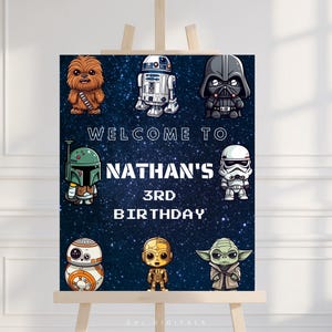 star wars birthday welcome sign poster editable star wars birthday sign printable welcome sign template star wars welcome sign star war SW01
