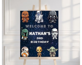 star wars birthday welcome sign poster editable star wars birthday sign printable welcome sign template star wars welcome sign star war SW01