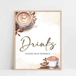 drinks brewing coffee custom sign coffee bean baby shower sign a baby is brewing custom sign printable drinks please help yourself sign BC01