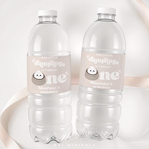 little dumpling water bottle label editable birthday water labels dim sum dumpling water label sticker labels bao birthday water labels LD01