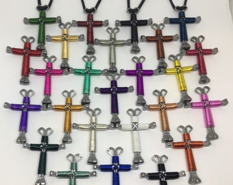 24x Horseshoe Nail Cross Necklaces @ 3.58 each - for Motivation, Events, Gifts, Support, Fundraisers, Awareness, and Causes