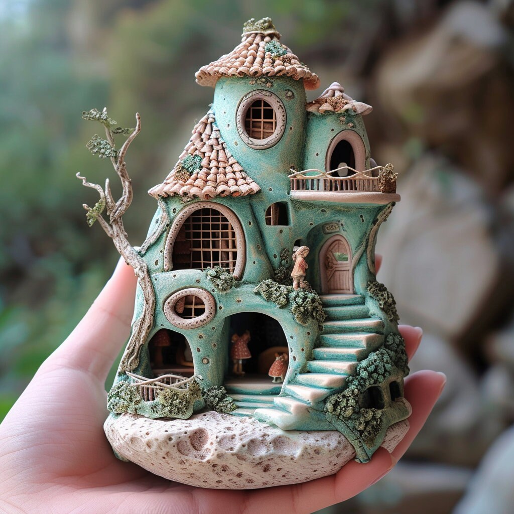 Clay Miniature Fairy Houses for Enchanted Forests Etsy Canada