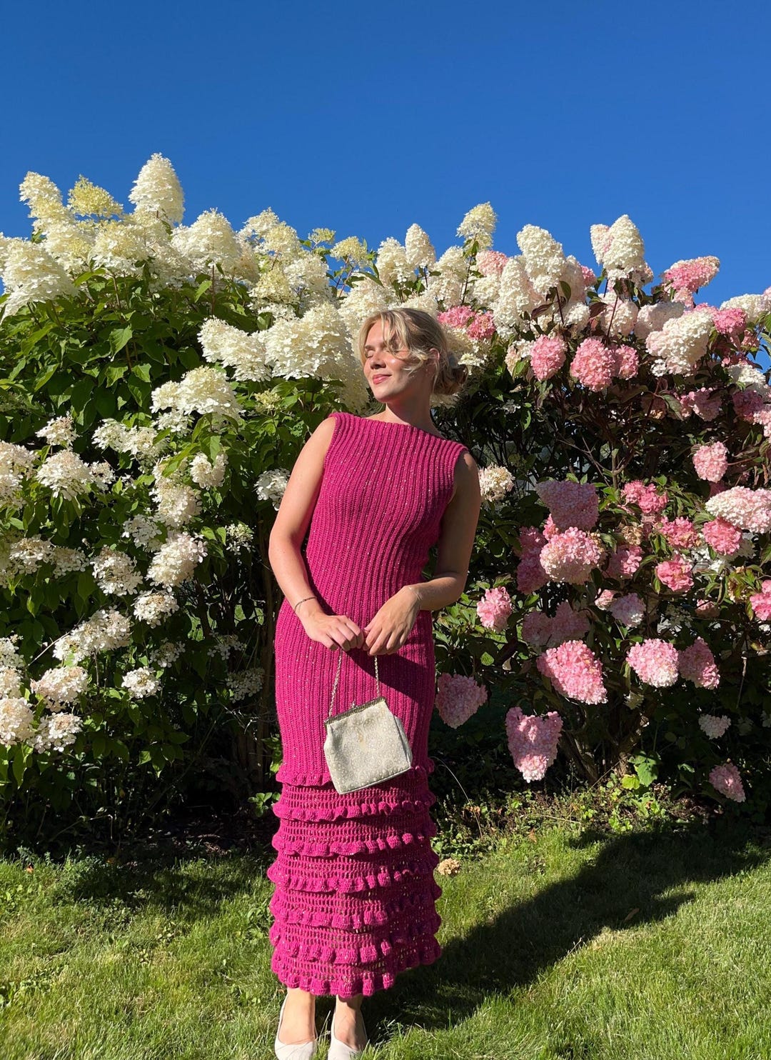 rosie crochet dress timberwilliamss wearing our Rosie Crochet Dress for her engagement! Congratulations @timberwilliamss!! Brides, find your dream engagement dress from our white shop!