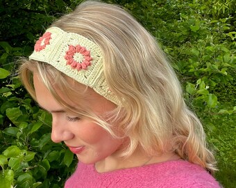 Daisy Granny Head Band crochet pattern