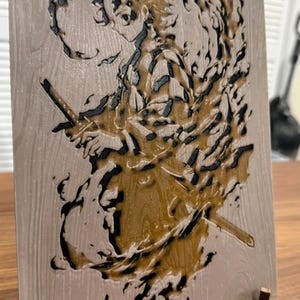 Tanjiro Kamado Burnt Woodblock Style 3D Print Poster Art