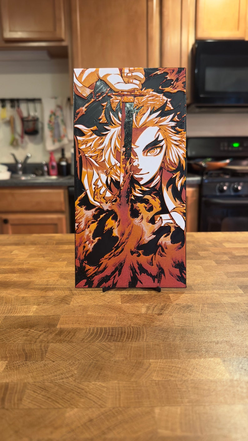 Flame Hashira 3D Poster Etsy