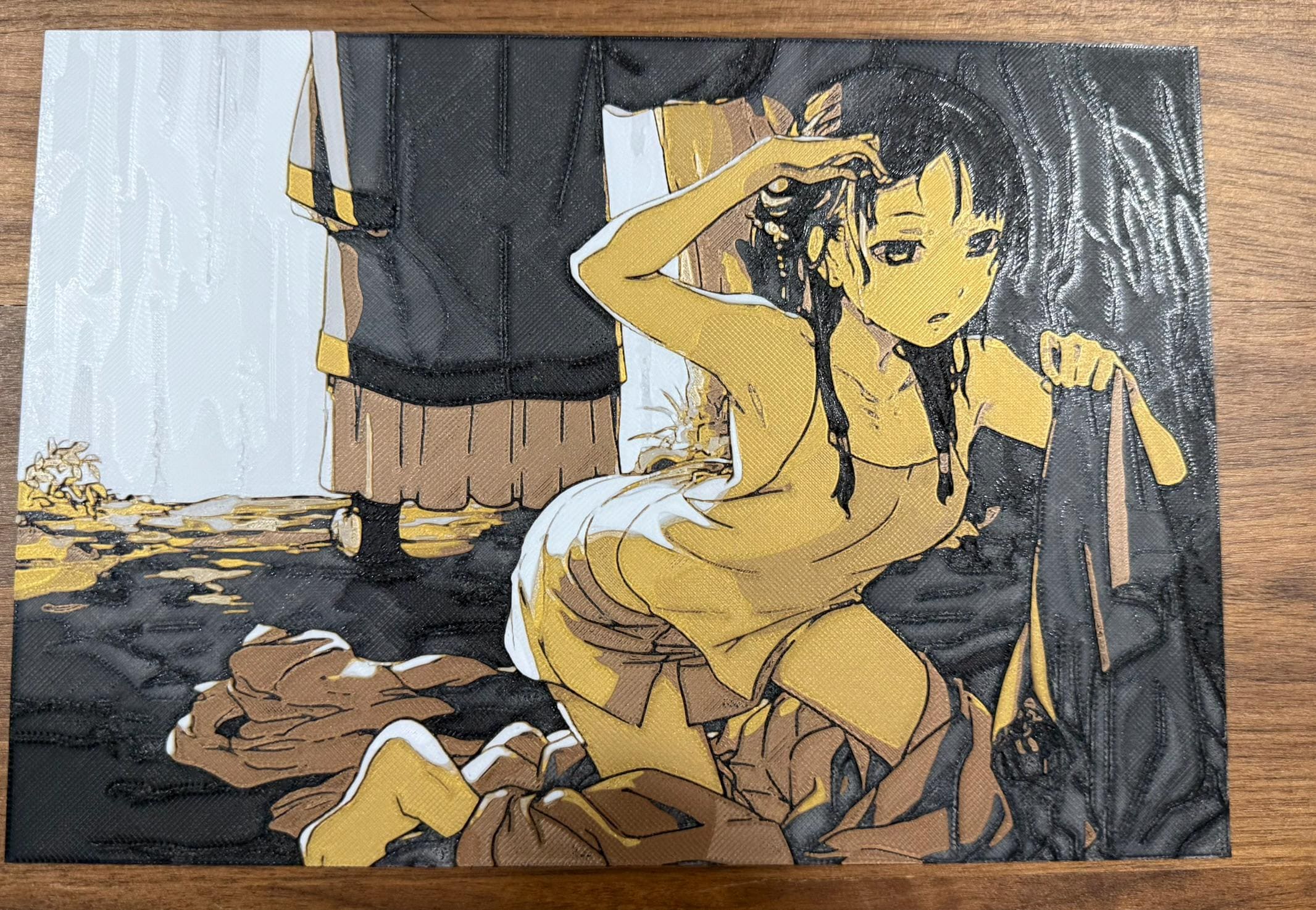 Maomao Wet Metallic 3D Poster Art Print