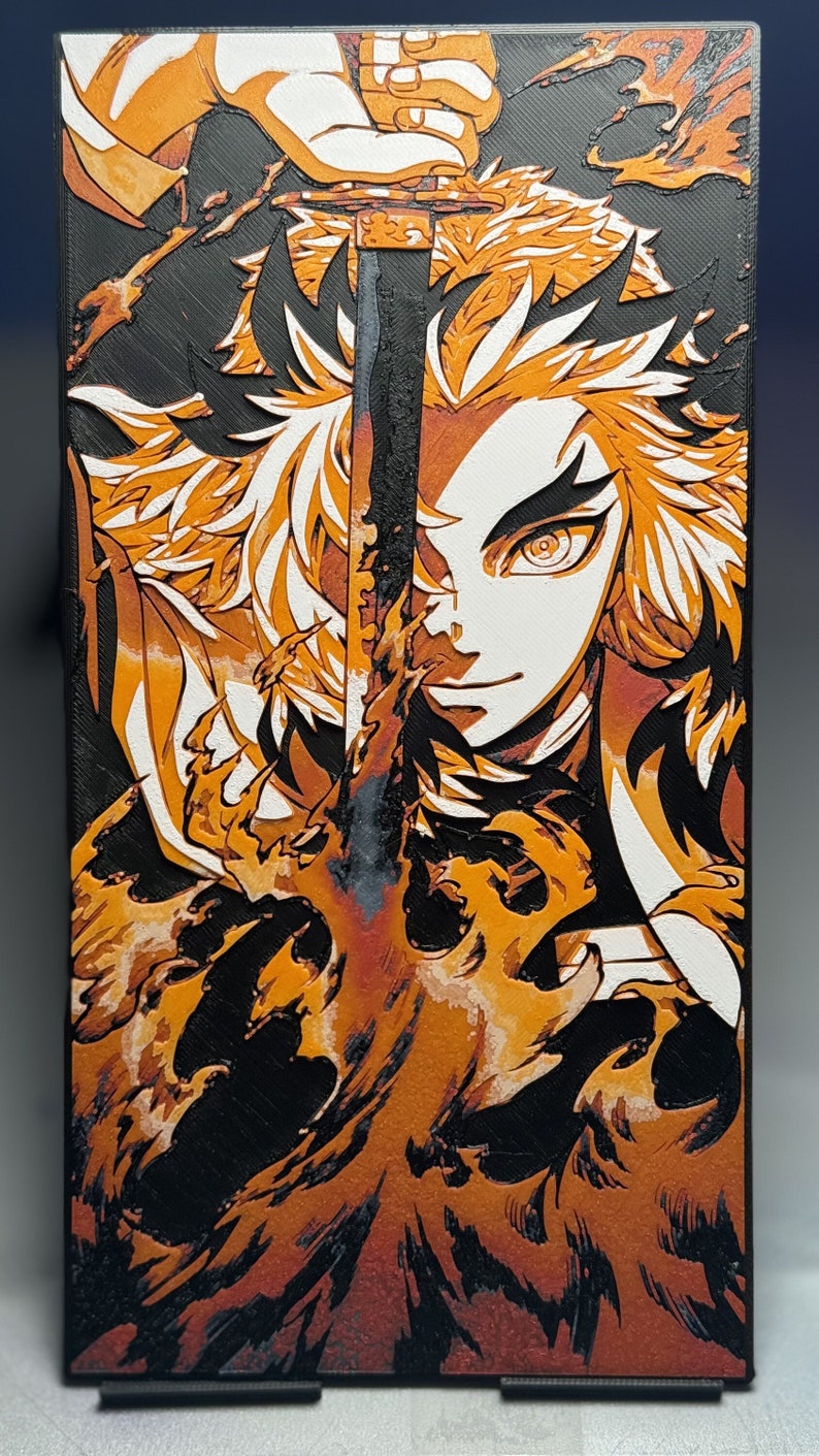 Flame Hashira 3D Poster Etsy