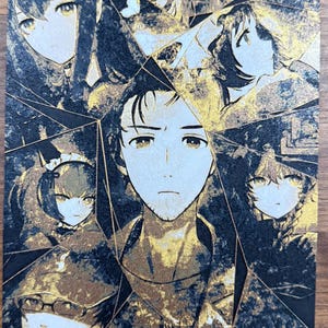 Steins;Gate Okarin Kurisu Daru 3D Poster Art Print w/ Metallic Texture