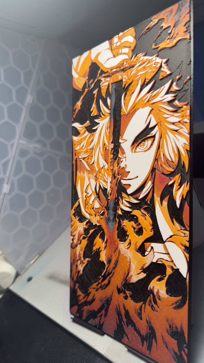 Flame Hashira 3D Poster Etsy