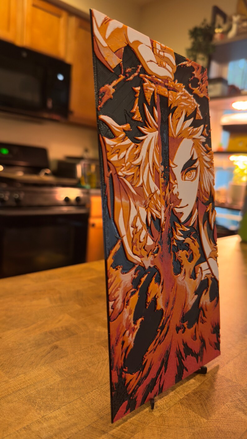 Flame Hashira 3D Poster Etsy