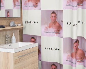 Chandler Bing Shower Curtain Friends TV Show Bath Curtain Funny Shower Curtain Waterproof Curtain Chandler Bing in Bath Cute Shower Curtain