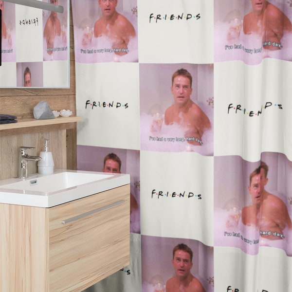 Chandler Bing Shower Curtain Friends TV Show Bath Curtain Funny Shower Curtain Waterproof Curtain Chandler Bing in Bath Cute Shower Curtain