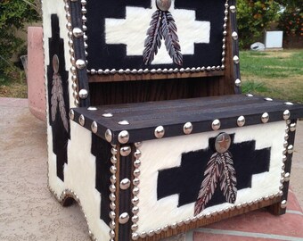 Cowhide Ottoman Etsy