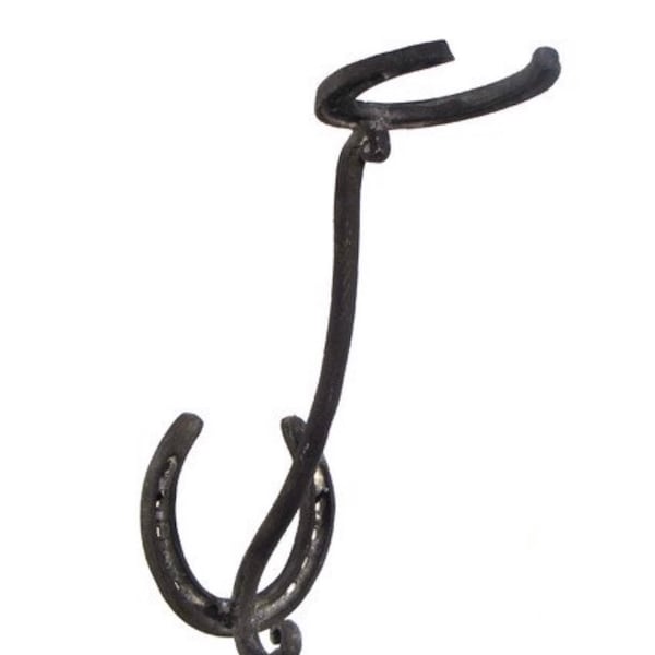 Western Decor Cast Iron Horseshoe Cowboy Wall mount Hat Rack