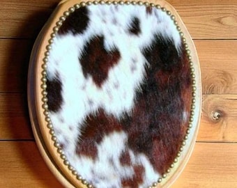 Classic Plain & Simple Cowboy Cowhide Solid Oak Toilet seat Western Decor Pick Size