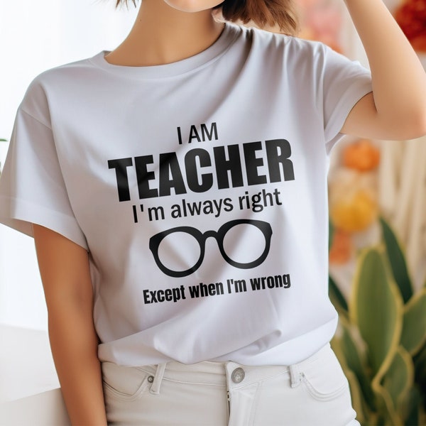 Lehrer T-Shirt, I'm Teacher sometimes I teach sometimes I learn, Premium Shirt, Coole Sprüche Lehrer Beruf, Geschenk für Erzieher Tshirt