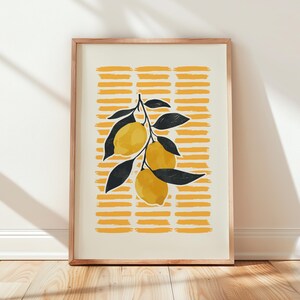 Minimalist Lemon Print: Kitchen Wall Art (Digital Download)