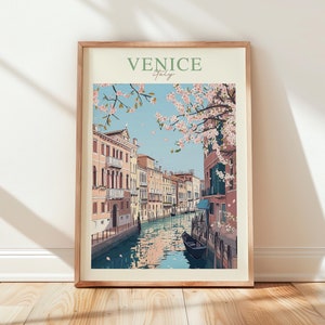 Venice Canal Art Print: Romantic Italy Travel Poster (Digital Download)