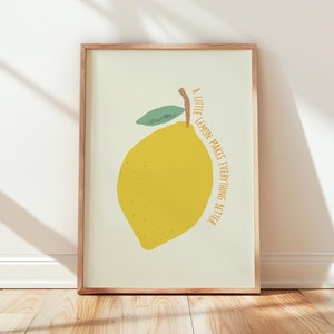 Lemon Kitchen Art Print: Minimalist Citrus Illustration (Digital Download)