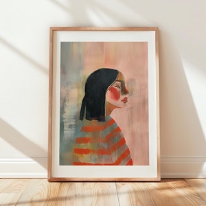 Abstract Woman Art Print: Mid-Century Modern Minimalist Poster (Digital Download)