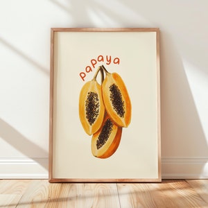 Papaya Küche Druck: Exotische Früchte Wand Kunst (Digitaler Download)
