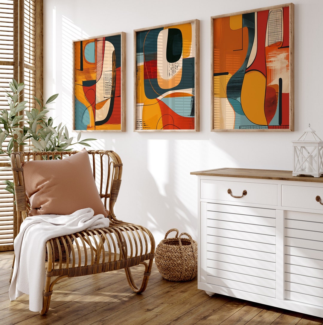 Abstract Art Prints Set: Modern Colorful Wall Decor (digital Download ...