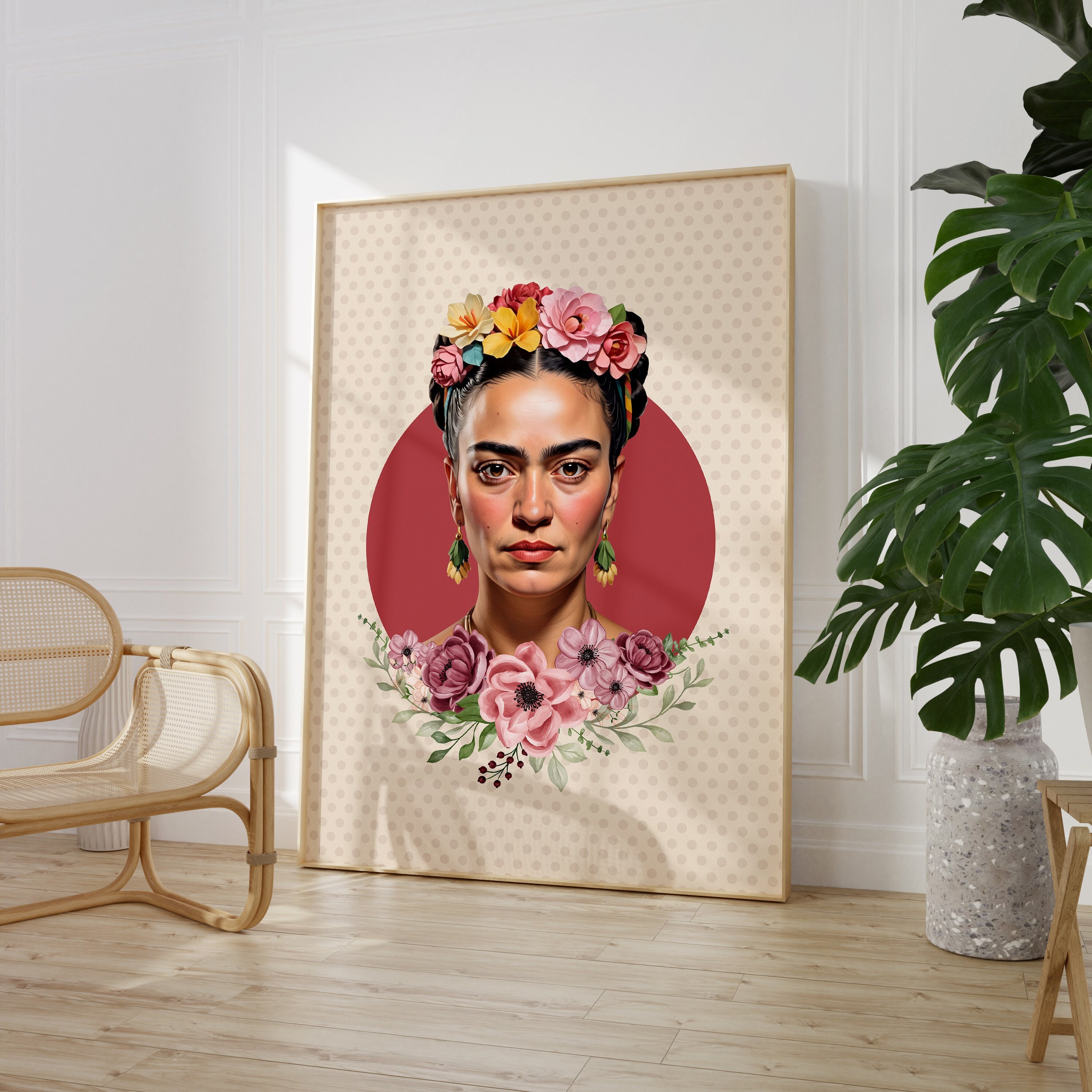 Frida Kahlo Portrait Print, Frida Kahlo Wall Art, Digital Download ...